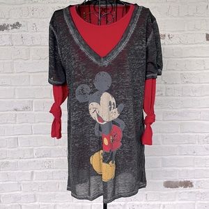 SOLD- M-I-C-K-E-Y M-O-U-S-E! Disney burnout V-neck tee